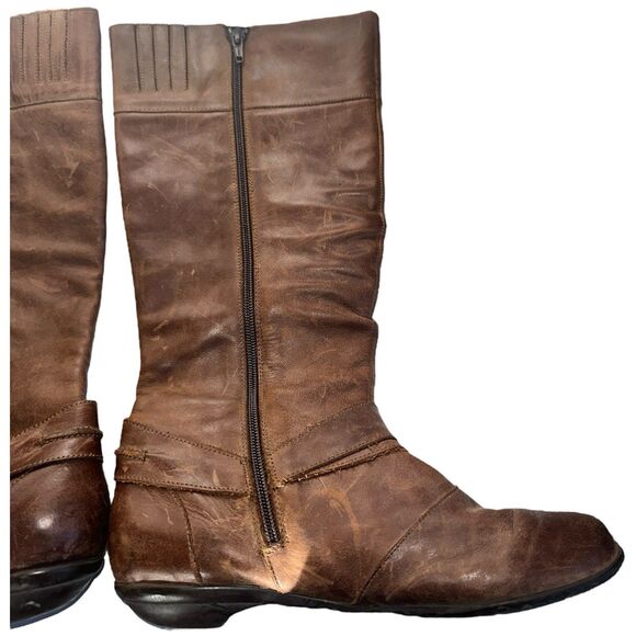 Born Brown Leather Riding Boots Women’s 8 Harness Buckle Equestrian Western - Picture 8 of 14